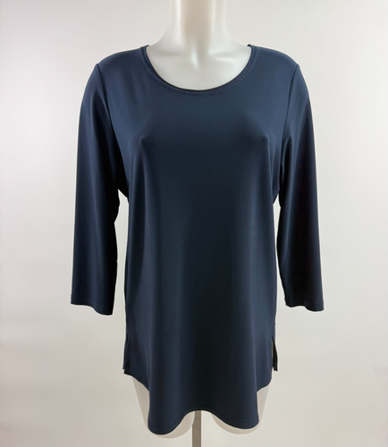 simpli Navy Blue 3/4 Sleeve Tunic Shirt SZ 12