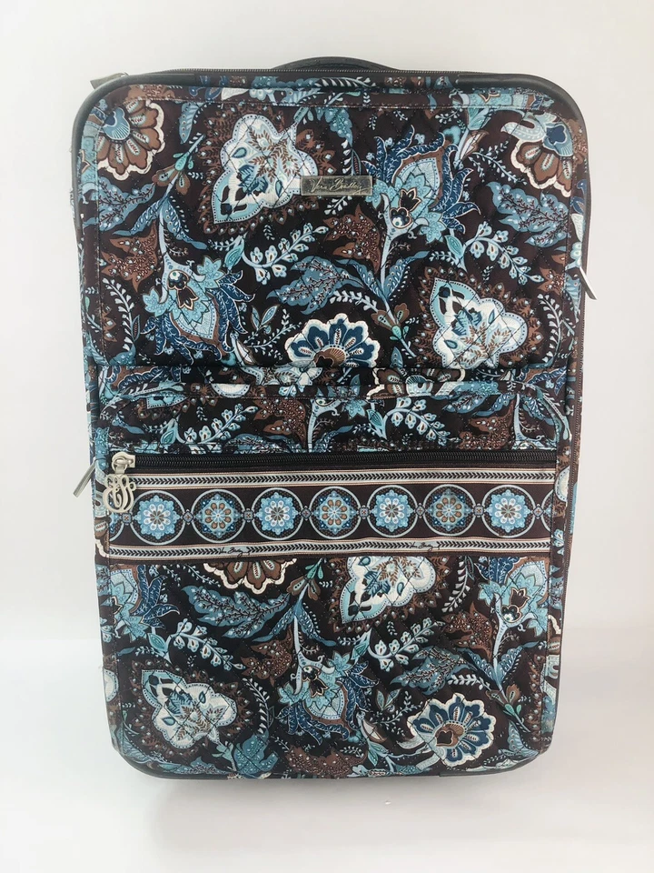 Vera Bradley Rolling Wheeled Luggage Suitcase Travel Bag Java Blue Paisley 22” - Image 2 of 4