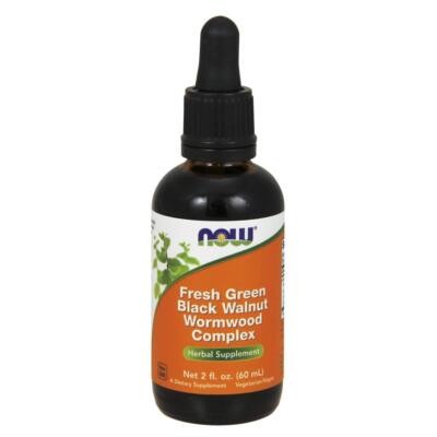 NOW Green Black Walnut Wormwood Complex Herbal Supplement 2 Fl Oz Liquid