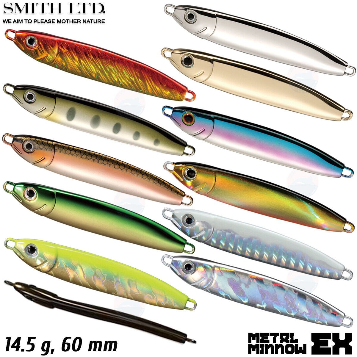 Smith Metal Minnow EX 14.5 g Trout Jig Minnow Assorted Smith Metal Minnow EX 14.5 g Trout Jig Minnow Assorted