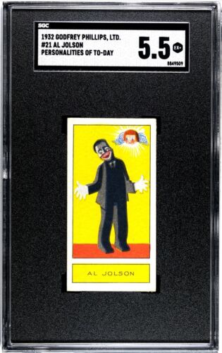 1932 Godfrey Phillips Tobacco Personalities of To-day #21 Al Jolson SGC 5.5 RARE - Picture 1 of 2