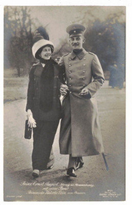 c1910 Real Photo: Prince Ernst August & Princess Victoria Luise of Prussia