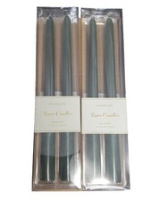 2 Threshold Fragrance Free Taper Candles Set Of Two Green 10" Burn Time 6 Hours