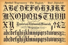 Speedball Pen - Old English Text Alphabet - 1957 - Lettering Calligraphy Poster