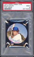1972 Topps Test Candy Lids Willie Davis (Los Angeles Dodgers) PSA 9 MINT