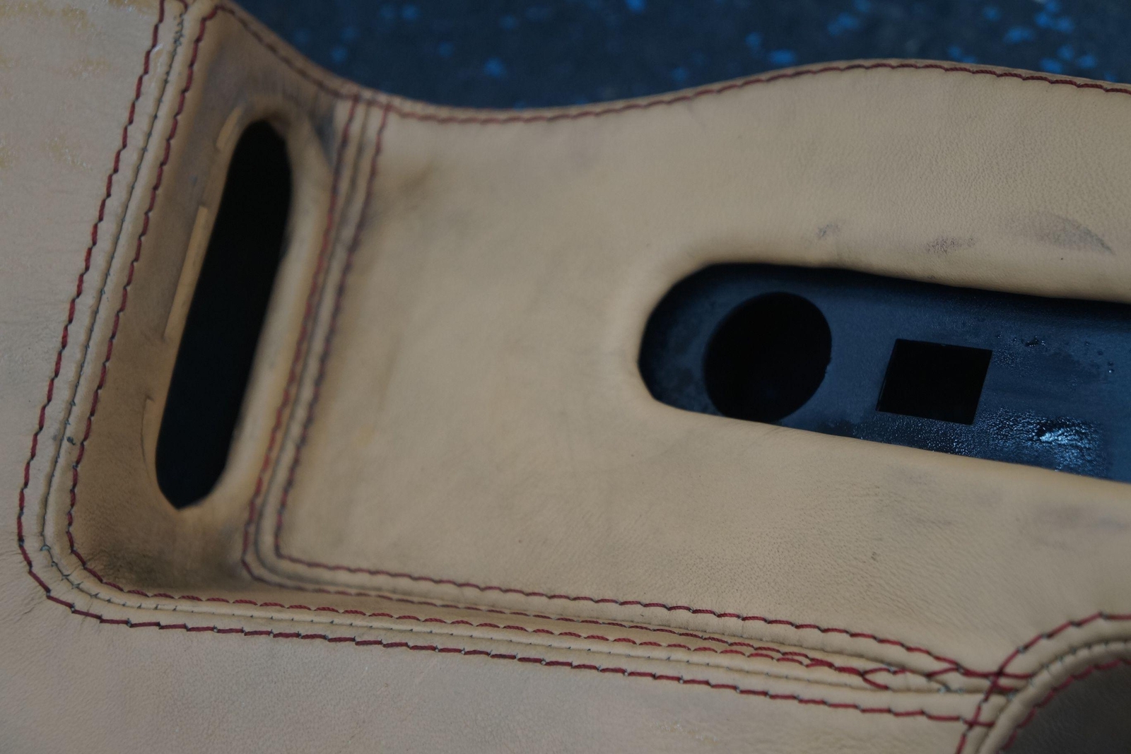 Right Interior Central B Pillar Post Cover Red Stitch OEM Ferrari 360 Modena 01