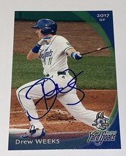 Drew Weeks SIGNED 2017 Hartford Yard Goats Card Colorado Rockies RC Auto