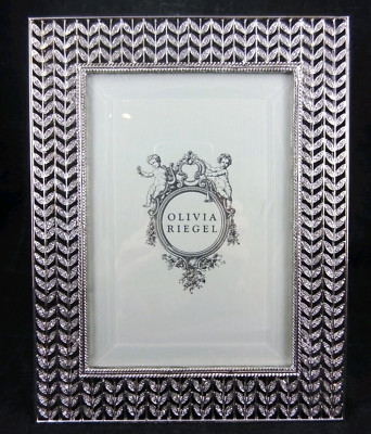 AS IS: 5x7'' Olivia Riegel Crystal Rhinestone Picture Frame Stanton Chevron