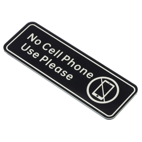 No Mobile Phone Use Please Cartello,Acrilico 9"x3" Auto Adesivo Porta Parete - Afbeelding 1 van 7