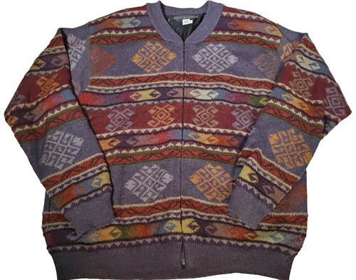 Peruvian Jacket VTG Peruvian Connection 100% Alpaca Wool Full Zip Sweater Jacket Lined ...