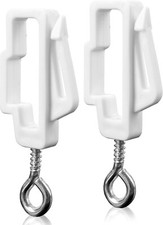 Curtain Stop End Whiteline Track Hooks Stopper Glider Rail White Hook Eye 2 Pack