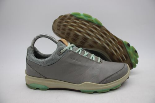Ecco Biom Hybrid 3 Golf Shoes Women´s Size 7 Gore-Tex Lace Up Gray Leather