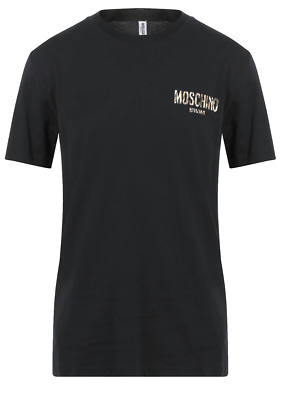 Moschino Swim Black Logo Cotton Men's T-Shirt Shirt Size US M EU L