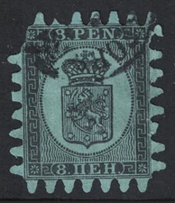 Finland SC# 7 Used / 1 Missing Tooth / Pinhole Size Thins (2) - S29518