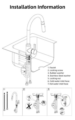 Grifo de cocina acero inoxidable negro mate pulverizador extraíble para fregadero de cocina - Imagen 10 de 10