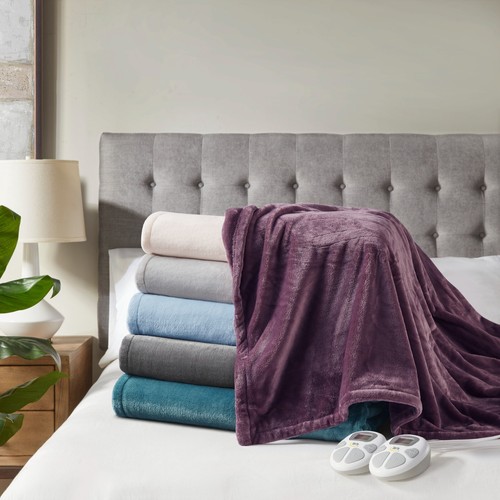 Serta Soft Plush Electric Blanket Fast Heating Cozy Cover Twin/Full/Queen/King - Picture 2 of 47