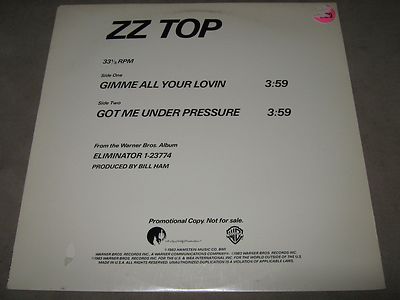 ZZ TOP Gimme All Your Lovin/Got Me Under Pressure RARE PROMO SEALED SS Vinyl 12''