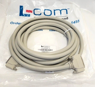 L-Com CHD44MM-15 Deluxe Molded D-Sub Cable HD44 Male/Male 15ft (A1A)