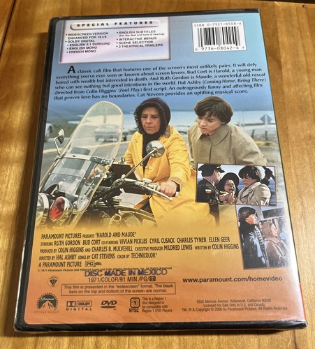 Brand New Harold And Maude DVD Factory Sealed - Imagen 2 de 3
