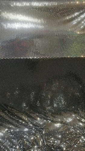 Silver Sequin Geometrical Shine on Black Stretch Fabric Sold by the Yard 60"w - Picture 5 of 6