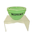 Jadeite Green Glass Drippings Bowl with Lid, 4 3/4" x 2 3/4" tall