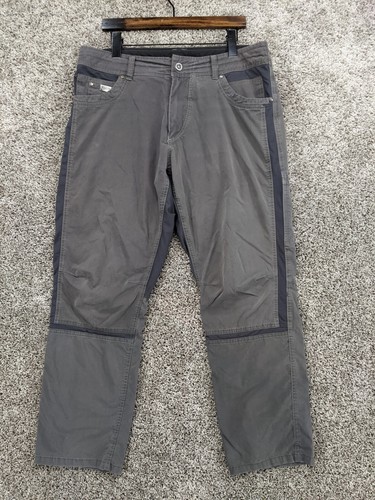 Kuhl Radikl Mens 36x30 (Fits 35x30) Hiking Pants Brown Gray Khaki Stretch Enduro