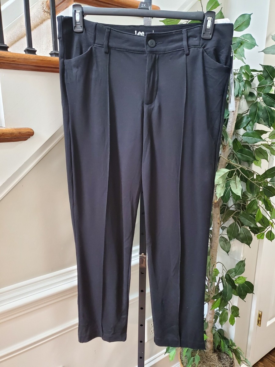 Lee Riders Women's Solid Black Rayon Zipper Mid Rise Slim Ankle Pant Size  12M | eBay