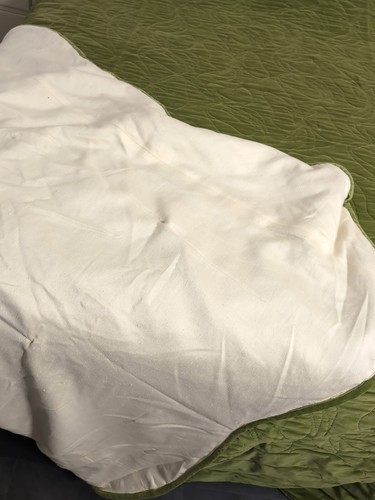 VINTAGE MCM 70's Avocado Green Velvet Bedspread King Size Custom Made 104"x115" - Picture 10 of 24