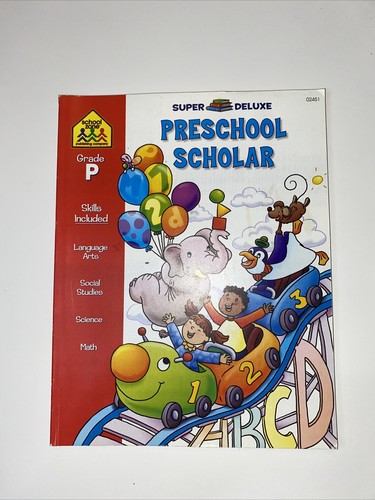 Super Deluxe Preschool Scholar Workbook Math language Science School Zone - 第 1/12 張圖片