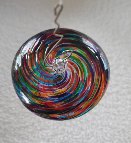 Little River Glass Studio Hand Blown Glass Saucer Sun Catcher Ornament W/Hanger - Picture 2 of 5