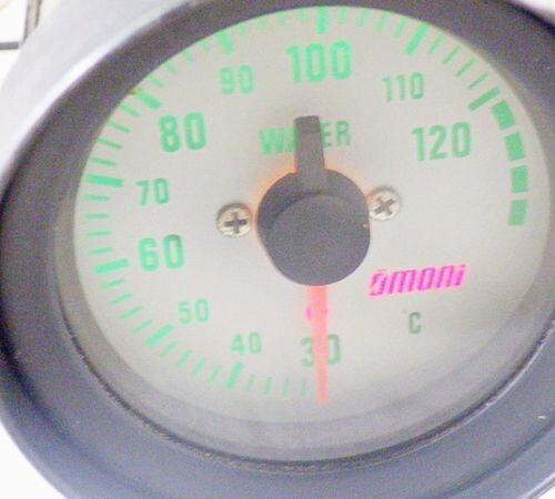 OMORI 52mm Water Temperature Gauge White Face Electronic Green Illumination JDM - Picture 5 of 7