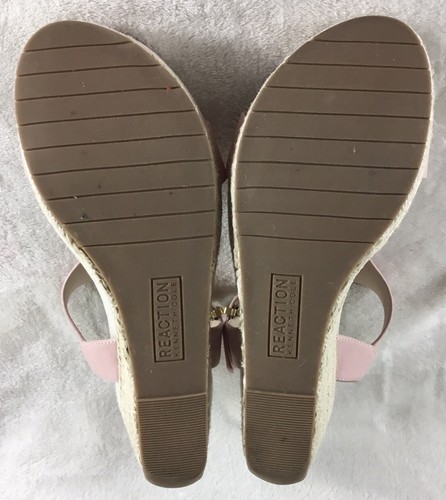 Kenneth Cole Card Wedge Sandals Women's 7M Blush Buckle Slingback Espadrilles - Picture 7 of 10