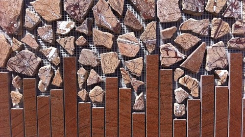 22 1/8" x 14 1/8" Tumbled Stone & Tile medallion - Picture 2 of 4