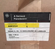 HOUSTON STOCK NEW GE AB554 PANELBOARD BOX ENCLOSURE NEMA 4/4X