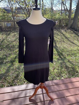 Womens Black Ruffle Sleeve Long-Sleeve Dress By Old Navy Size M | eBay