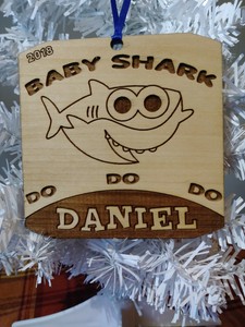 personalized baby shark ornament