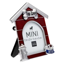Mini Picture Frame Red Top Dog House Ornament Square Christmas Photo Gift DIY