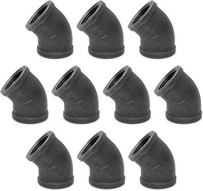1'' 45-Degree-Elbow, Home TZH Internal Threaded Cast Black Malleable Iron Elbow f