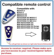 Compatible Remote Control for NOVOFERM NOVOTRON 502 MAX43-2, 504 MAX43-4