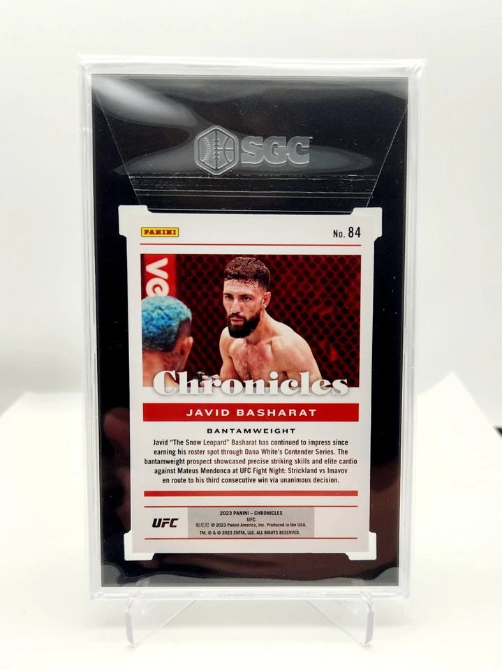 2023 Panini Chronicles UFC Javid Basharat RC Rookie Silver Holo #'d /25 SGC 10 - Image 2 of 2