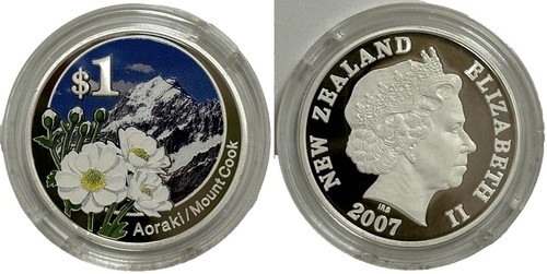 2003 New Zealand Proof Coin Set Giant Kokopu $5 Coin Is .999