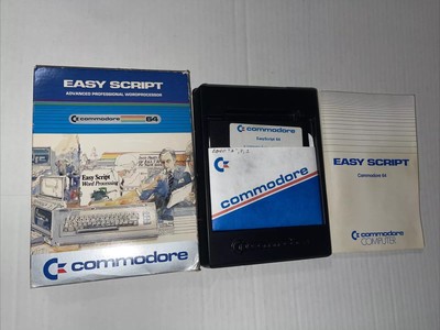 Vintage Commodore 64 EASY SCRIPT Big Box Complete Untested Estate Item