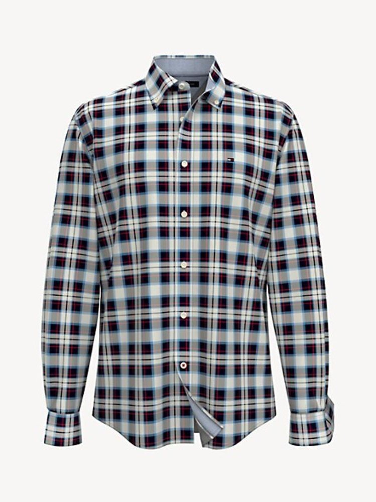 Tommy Hilfiger Tartan Long Sleeve Bright White 78J0987 110