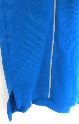 MENS ARM & HAMMER 1/4 ZIP BRIGHT BLUE POLO SHIRT W/ GRAY TRIM SIZE LARGE - Picture 5 of 7