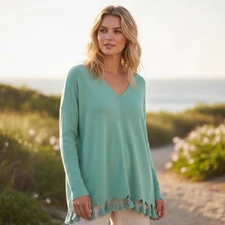 Lilly Pulitzer Preppy Women’s  Maritine Sweater In Heathered Aqua Sky Size M