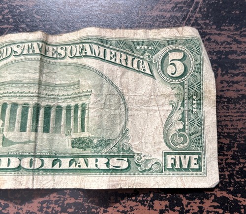 1950 Series D $5 Bill, Circulated, L66629825C - Picture 6 of 12