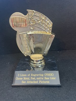 4 1/2  Sport Theme Accordion Trophy. (Please See All Photos)