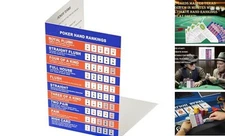 Bussiea 10 Poker Hand Rankings Cards, Texas Hold 'Em Hand Ranking Chart Card, 