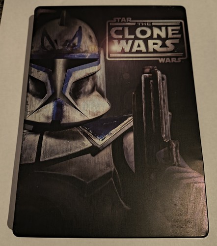 Star Wars The Clone Wars Limited Edition Steelbook 2 Disc Set DVD - Foto 1 di 6
