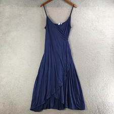 Gap Wrap Flowy Maxi Dress Womens Medium Sleeveless Casual V-Neck Tie-Back Blue